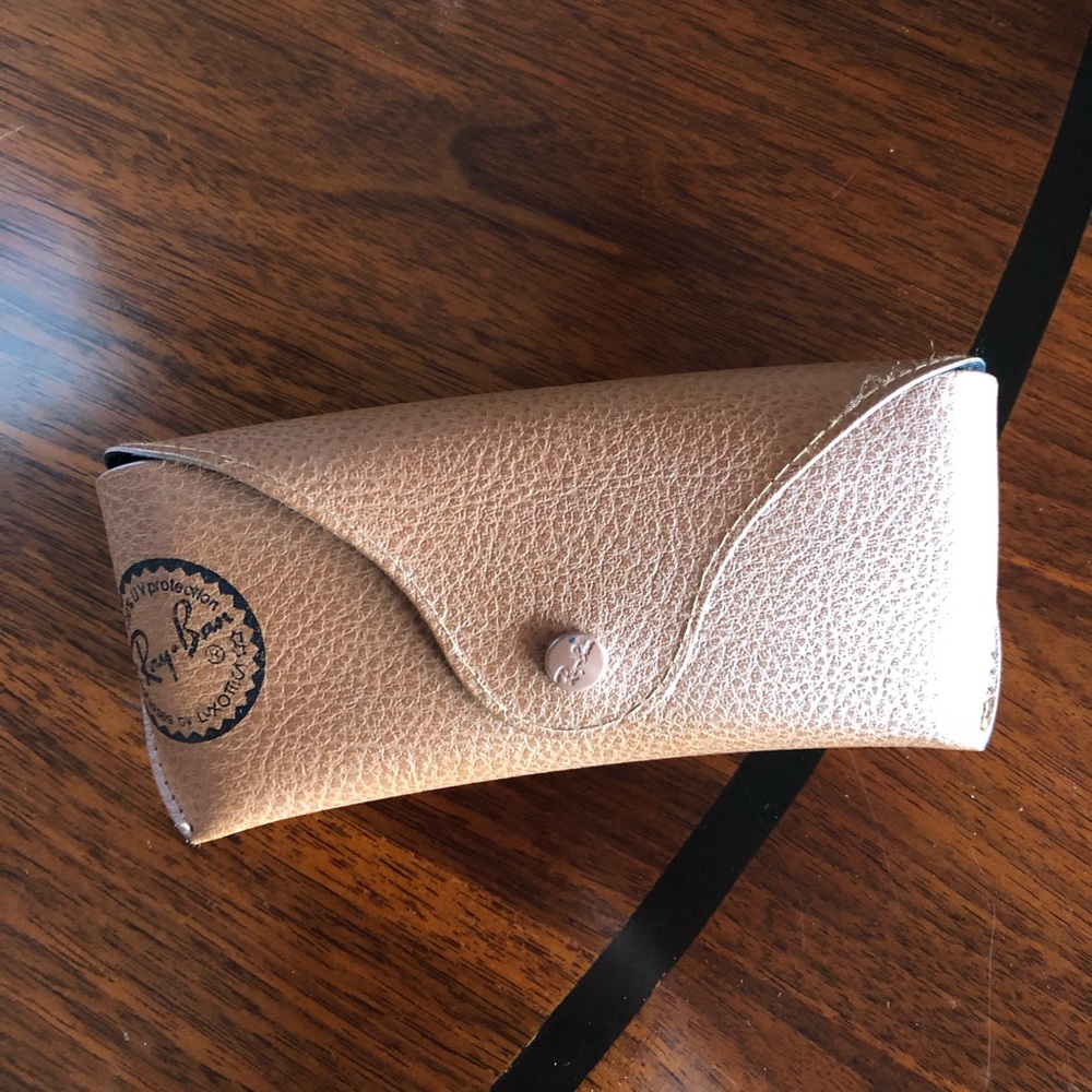 Ray-ban tan sunglasses case authentic